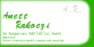 anett rakoczi business card